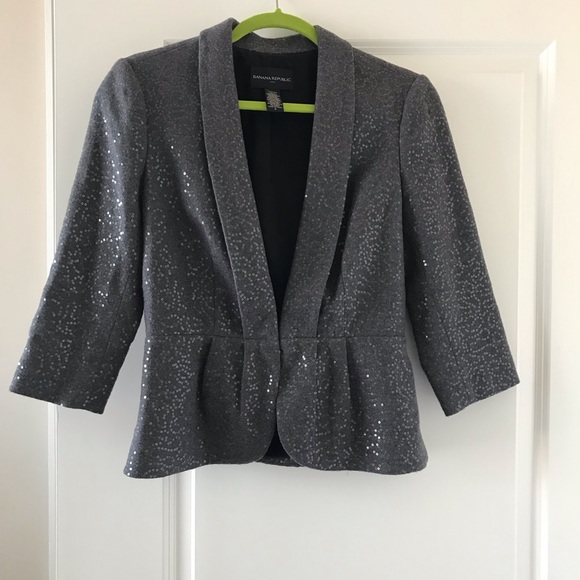 Banana Republic Gray Sequin Blazer - Picture 4 of 4